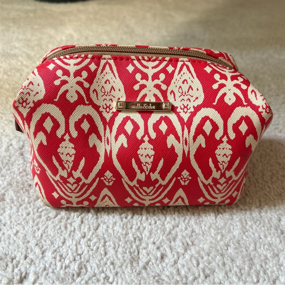 Stella & Dot Red Poof Pouch